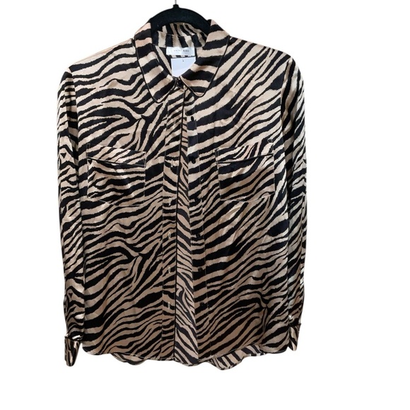Anine Bing Zebra Print Silk Blouse - Picture 3 of 7